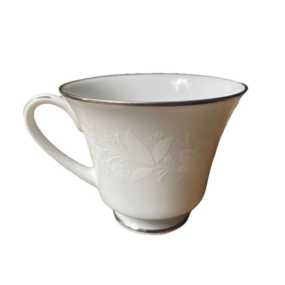 Noritake: 1 Replacement Tea/Coffee Cup #6909 White Silver Lining Ranier Japan